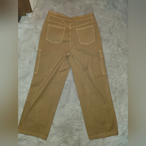 TRIBAL JEANS Brooke Wide-Leg Cargo Pants Caramel‎ Size 12 - Picture 3 of 9